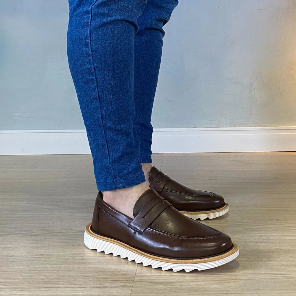 Mocasín de hombre con suela de tractor, Martin Brown 