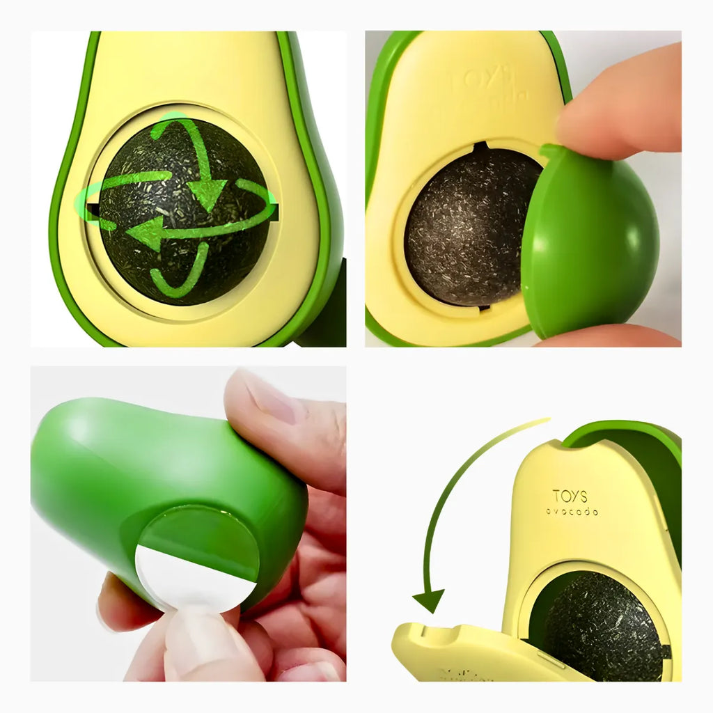 Aguacate de juguete con hierba gatera para gatos