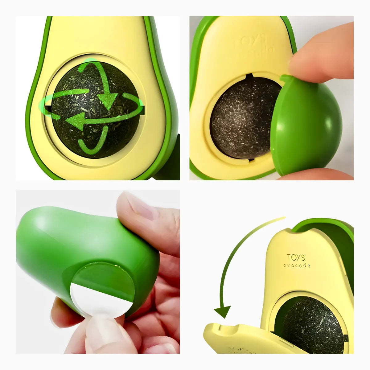 Aguacate de juguete con hierba gatera para gatos
