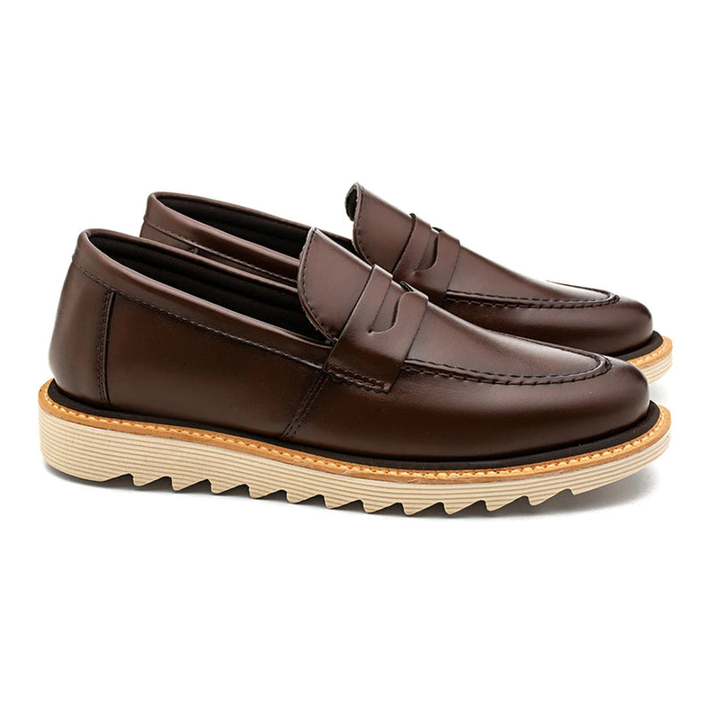 Sapato Loafer Masculino Tratorado Martin Café