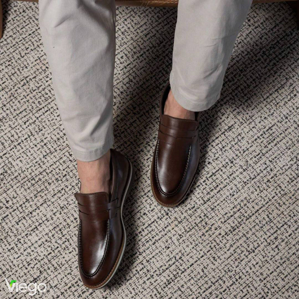 Mocasines de piel marrón para hombre de Dolph