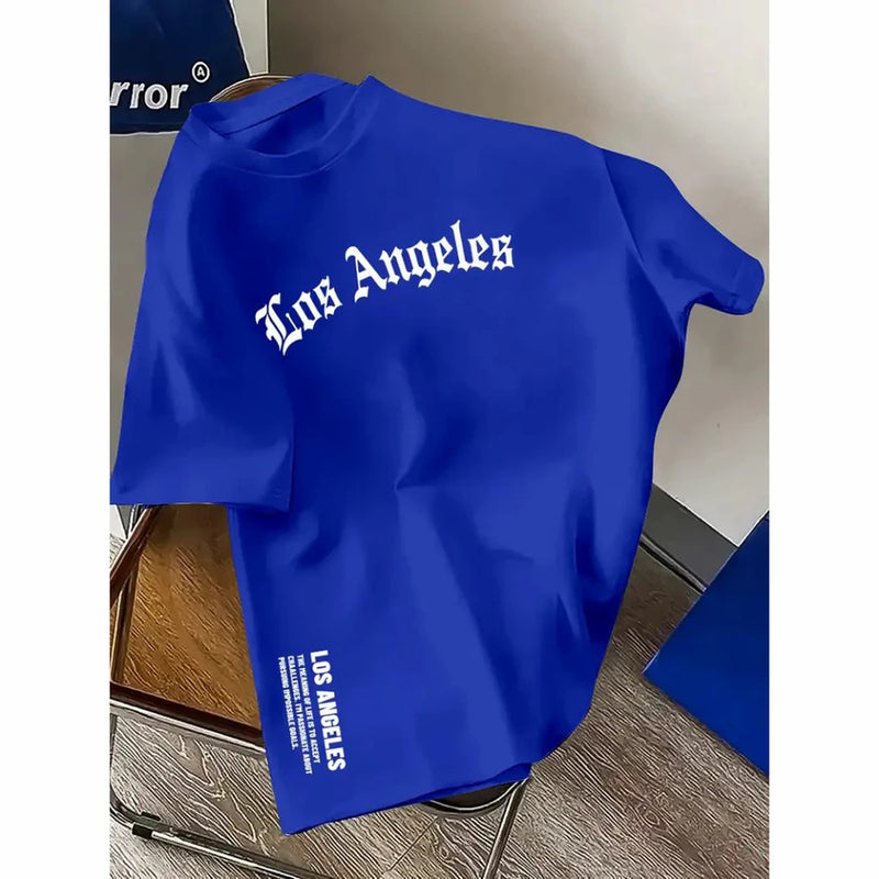 Camiseta Masculina Casual de Algodão - Los Angeles