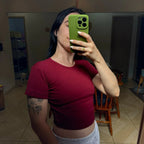 Conjunto de 3 tops cortos de manga corta de canalé