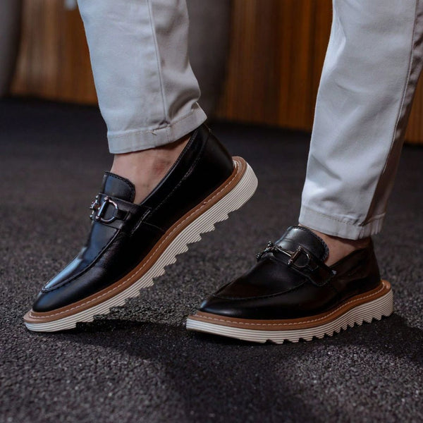Mocassim Masculino Preto Tratorado Elegance