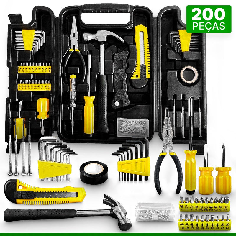 Kit Ferramentas Maleta 246 Peças Com Jogo Soquete Sextavado